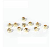 Separatori per perline da 2,5-6 mm, placcati in oro 18 carati, accessori distanziatori per bracciali, perline con motivi, accessori per collane fai da te - placcati in oro 14 carati - 3 mm - 100 pez