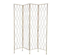 SEPARè PARAVENTO DIVISORIO 4 PANNELLI METALLO ORO LUSSO ELEGANTE 180180 cm