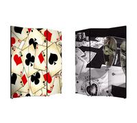 Separe’ Paravento in Tela stampata Fronte Retro bifacciale con 3 Ante in Legno C