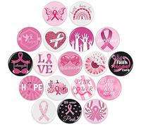 SEPGLITTER 54 bottoni per la consapevolezza del cancro al seno, spille rosa con nastro della speranza rotonda per la consapevolezza del cancro al seno, bomboniere, forniture decorazioni accessori