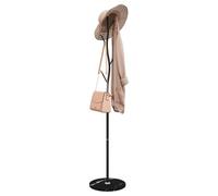 sephironlbb Appendiabiti nero in ferro verniciato a polvere con 8 ganci e base in marmo, altezza 177 cm, per corridoio, corridoio, camera da letto, salvaspazio, per riporre giacche, cappotti, borse