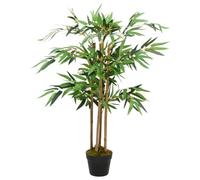 sephironlbb Bambù artificiale Twiggy con vaso da 90 cm, 4 veri steli di bambù, 324 foglie in poliestere, design realistico, rami in plastica, ideale per soggiorno, ufficio, balcone, pianta decorativa