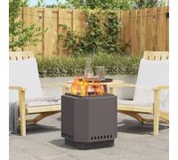 sephironlbb Braciere senza fumo in acciaio nero, 48 x 48 x 51 cm, per giardino e terrazza, efficiente distribuzione del calore, moderno braciere ideale per riscaldare e stare in compagnia