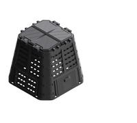 sephironlbb Compostiera da giardino in plastica nera, 93,3 x 93,3 x 80 cm, volume 480 l, con sistema di irrigazione a goccia, porta scorrevole e ventilazione per giardino, cucina