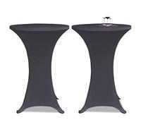 sephironlbb Copritavolo elasticizzato, 2 pezzi, 70 cm, antracite, elasticizzato, lavabile, antiscivolo, per tavolo alto, decorazione per banchetti, matrimoni, soggiorno, sala da pranzo