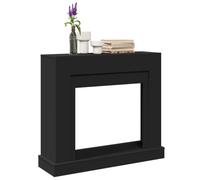 sephironlbb Cornice per caminetto in legno nero, 100 x 30 x 87,5 cm, per caminetti elettrici, accessori per camino e forno, con protezione e stoccaggio, per soggiorno e giardino