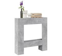 sephironlbb Cornice per camino in legno grigio cemento, 81 x 18 x 82 cm, con ripiano per caminetti elettrici, accessori per camino per soggiorno e giardino, per riporre in modo sicuro