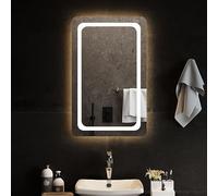 sephironlbb Specchio da bagno a LED, 50 x 80 cm, senza cornice, con protezione impermeabile IP65, interfaccia USB, vetro sfaccettato, montaggio a parete, illuminato, ingrandibile, ideale per bagno