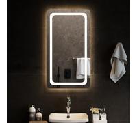 sephironlbb Specchio da bagno a LED, 50 x 90 cm, senza cornice, con protezione impermeabile IP65, interfaccia USB, spessore vetro 4 mm, gancio per montaggio a parete, illuminato per bagno, camera da