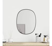 sephironlbb Specchio da parete nero, 40 x 30 cm, vetro con cornice in PVC, immagine a specchio trasparente, montaggio a parete per bagno, camera da letto, corridoio, soggiorno, decorativo e durevole