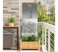 sephironlbb Telone frangivista da giardino, argento, in acciaio inox, 50 x 140 cm, con intarsio decorativo, opaco, resistente alle intemperie, facile da montare, per terrazza ed esterni
