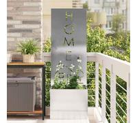 sephironlbb Telone frangivista da giardino, argento, in acciaio inox, 50 x 150 cm, con intarsii decorativi per terrazza e giardino, opaco, resistente alle intemperie, moderno frangivista per privacy
