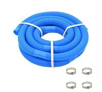 sephironlbb Tubo per piscina con clip, blu, diametro 38 mm, lunghezza 6 m, flessibile, per piscina, vasca idromassaggio, spa, aspirapolvere, impianto di filtraggio, skimmer, pompa, prolunga, cura