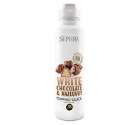 Sephra Salsa da dessert al cioccolato bianco alla nocciola da 1 kg - Pratica bottiglia da spremere - sciroppi per gelati, cialde, frittelle, crepes, frappè, frullati, sorbetti, frappe, torte o immersioni