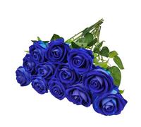 Sepikvin 12Pcs Rose Artificiali, Fiori Velluto Realistici Rose Ginte a Stelo Lungo per Bouquet Sposa Centrotavola Ufficio Feste Casa Hotel Composizioni Floreali Decorazione (Blu Navy)