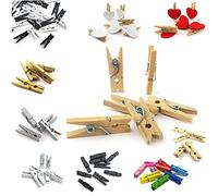 Sepkina 100 mini mollette in legno per biancheria, mollette decorative, mollette decorative in legno marrone (naturale, 3,5 cm/35 mm)
