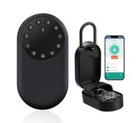 SEPOX Smart Key Lockbox, cassetta di sicurezza portatile e da parete per esterni, con Bluetooth e controllo tramite app, in alluminio, resistente alle intemperie, tastiera anti-peep, gancio rimovibile