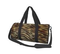 Seppia della pelle animale della zebra dell'oro nero africano, Borsone da viaggio di grande capacità Borsa rotonda Borsa da viaggio sportiva Borsa da viaggio Borsa da fitness