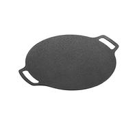 Seprendi Padella in ghisa spessa 35 cm, piastra piatta per pancake, antiaderente, per barbecue, cottura a induzione, pentola a aperta