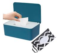 SEPSCO Porta Salviette Umidificate 2Pezzi, Scatola Salviettine Neonato e Sacchetti-Salviette Grande Salviettine Dispenser con Coperchio Antipolvere Impermeabile Riutilizzabile per Home Bagno Office