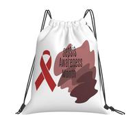 Sepsis Awareness Month Donna Uomo Zainetto Resistente Borsa Con Coulisse Leggero Gym Sack Per Spiaggia All'Aperto Ginnastica