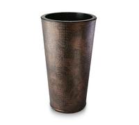 Septe Maison Deluxe Vaso da Arredamento Interno in Eco-Pelle - Vaso da Fiori Made in Italy Artigianale con Design Moderno e Unico Ø 33 cm x H 61 cm (Pelle sintetica, Croco)