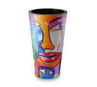 Septe Maison Deluxe Vaso da Arredamento Interno in Eco-Pelle - Vaso da Fiori Made in Italy Artigianale con Design Moderno e Unico Ø 33 cm x H 61 cm (Pelle sintetica, Pablo)