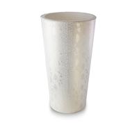 Septe Maison Deluxe Vaso da Arredamento Interno in Eco-Pelle - Vaso da Fiori Made in Italy Artigianale con Design Moderno e Unico Ø 33 cm x H 61 cm (Pelle sintetica, Snake White)