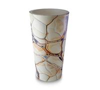 Septe Maison Deluxe Vaso da Arredamento Interno in Eco-Pelle - Vaso da Fiori Made in Italy Artigianale con Design Moderno e Unico Ø 33 cm x H 61 cm (Pelle sintetica, Iberico)
