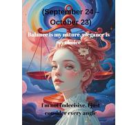(September 24 - October 23): "A 120-page lined notebook reflecting the balanced, aesthetic, and fair spirit of Libra. Perfect for students, teens, and zodiac lovers for journaling, school notes, and daily use."
