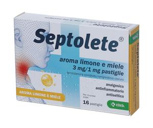 Septolete aroma limone e miele 3 mg/1 mg pastiglie 16 pz Pastiglie