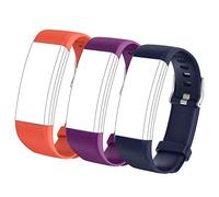 Septoui Cinturini di Ricambio per Orologio Fitness Tracker, Braccialetto Smartwatch, Cinturino Silicone Delicato sulla Pelle e Traspirante, 3 Pezzi Viola Blu Arancione