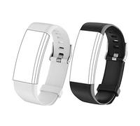 Septoui Cinturini di Ricambio per Orologio Fitness Tracker, Braccialetto Smartwatch, Cinturino Silicone Delicato Sulla Pelle e Traspirante, 2 Pezzi in Nero e Grigio