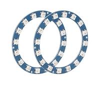 Septpenta Anello LED 2Pcs RGB, Microcontrollori di Sostegno, 16 Bit 5050 RGB Colore Pieno LED Luminoso, Porta Digitale, 5V Intelligente Scheda Luminosa RGB a Colori per L'illuminazione Decorativa LED
