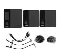 Septpenta Microfono Lavalier Wireless 2.4G con Cancellazione Del Rumore per 360 Gradi Clear Sound Pickup, Microfono Rangelavalier a Trasmissione Lunga 200M per Brevi Riprese Video(Nero)