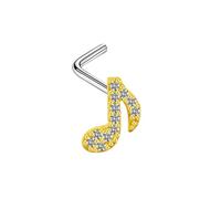 Septum Piercing AnelloL1 Pezzi Rame Septum Orecchio Cartilagine Piercing Trago Helix Nota musicale con zirconi cubici