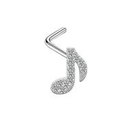 Septum Piercing AnelloL1 Pezzi Rame Septum Orecchio Cartilagine Piercing Trago Helix Nota musicale con zirconi cubici
