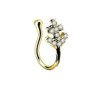Septum Piercing Finto1 Pezzi 14G Rame Non-Piercing Naso Anelli Cerchio Gioielli per Corpo con zirconi cubici rotondi, Stile 11-Oro, 1.6mm