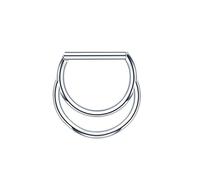 Septum Piercing Titanio1 Pezzi 16G Piercing Naso Orecchini Helix Trago Orecchio Cartilagine Cerchi doppi a forma di D, Stile1-Argento, 1.2x8mm