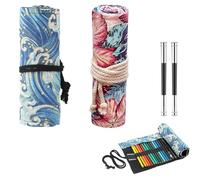 SEPWGUMD Astuccio Arrotolabile - Custodia Portatile con 48 Posti per Matite Colorate, ideale per Mate, Astuccio Rotolo, perfetto come Porta Pastelli o Porta Colori