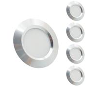 Sepzlly 12V Campervan Incastrato LED 3W Montare Luci A Soffitto Lumini Macchie Bianche Calde 3000K Dimmabili per T4 T5 Caravan Barca Yacht Camper Cabina Sotto Armario Argento Cri 92+ Set di 4