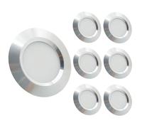 Sepzlly 12V Campervan Incastrato LED 3W Montare Luci A Soffitto Lumini Macchie Luce Bianca Fredda 6000K Dimmabili per T4 T5 Caravan Barca Yacht Camper Cabina Sotto Armario Argento Cri 92+ Set di 6