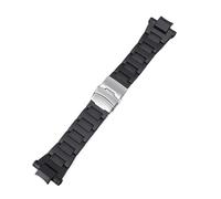 SEQLTWFC Acciaio plastico compatibile con Casio G-shock GA1000/GW4000 G1400/GW-A1100/GW4000/GA1100 cinturino nero accessori cinturini in acciaio plastica(Black silver clasp)