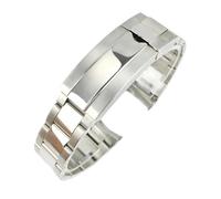 SEQLTWFC Cinturini for orologi 904L da 20 mm e 21 mm compatibili con Rolex SUBMARINER DAYTONA da uomo con chiusura pieghevole, bracciale in acciaio inossidabile massiccio.(Bright silver,21mm)