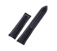 SEQLTWFC Cinturini for orologi Nuovo cinturino for orologio con fondo in pelle tela da 20 mm compatibile con fibbia pieghevole Omega Seamaster 300 Planet-Ocean cinturino in nylon(Black white)