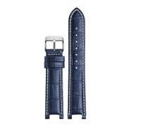 SEQLTWFC Cinturino compatibile con orologi GC cinturino 22 x 13 mm 20 x 11 mm cinturino Notched cinturino in pelle blu per orologi cinturino, 22-13 gold bcukle