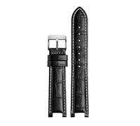 SEQLTWFC Cinturino compatibile con orologi GC cinturino 22 x 13 mm 20 x 11 mm cinturino Notched cinturino in pelle blu per orologi cinturino, 22-13 black bcukle
