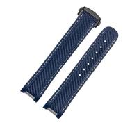 SEQLTWFC Cinturino da 20 mm compatibile con Omega SEAMASTER 300 AT150 DE VILLE SPEEDMASTER, cinturino in gomma siliconica morbida blu, accessori for orologi(Blue white black)