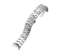 SEQLTWFC Cinturino for orologio color acciaio nero da 22-24 mm compatibile con bracciale for orologio della serie Panerai, chiusura pieghevole e maglie terminali curve, accessori di design(Steel,24mm)