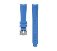 SEQLTWFC Cinturino For Orologio Curvo Da 20 Mm Compatibile Con Omega X Swatch Speedmaster MoonSwatch Planet Snoopy WatchBand Cinturino In Gomma A Sgancio Rapido(Dark blue white-S)